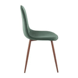 Pebble Contemporary Chair in Walnut Metal and Green Velvet by LumiSource - Set of 2