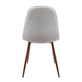Pebble Mid-Century Modern Dining/Accent Chair in Walnut and Grey Fabric by LumiSource - Set of 3