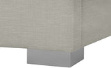 Pierce Linen Textured Fabric: 22% Linen, 33% Cotton, 35% Polyester / Metal / Engineered Wood / Foam Mid Century Modern Beige Linen Textured Fabric King Bed - 83" W x 89.8" D x 54.5" H