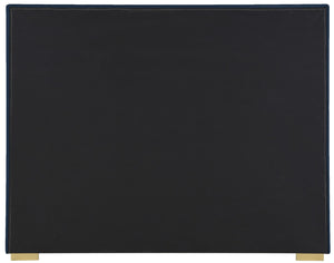 Pierce Linen Textured Fabric: 22% Linen, 33% Cotton, 35% Polyester / Metal / Engineered Wood / Foam Mid Century Modern Navy Linen Textured Fabric Full Bed - 61.5" W x 84.3" D x 54.5" H