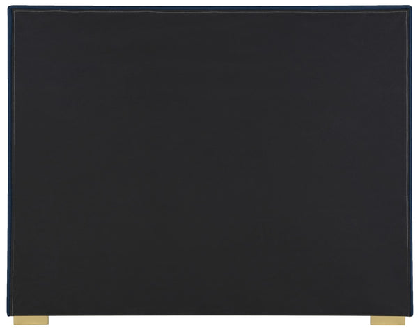 Pierce Linen Textured Fabric: 22% Linen, 33% Cotton, 35% Polyester / Metal / Engineered Wood / Foam Mid Century Modern Navy Linen Textured Fabric Full Bed - 61.5" W x 84.3" D x 54.5" H