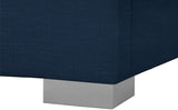 Pierce Linen Textured Fabric: 22% Linen, 33% Cotton, 35% Polyester / Metal / Engineered Wood / Foam Mid Century Modern Navy Linen Textured Fabric Full Bed - 61.5" W x 84.3" D x 54.5" H