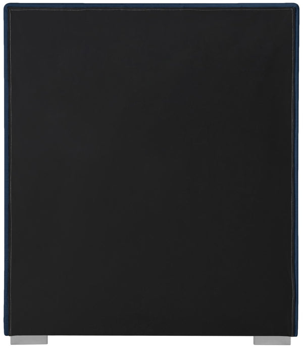 Pierce Linen Textured Fabric: 22% Linen, 33% Cotton, 35% Polyester / Metal / Engineered Wood / Foam Mid Century Modern Navy Linen Textured Fabric Twin Bed - 46" W x 84.3" D x 54.5" H