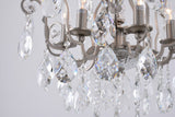 Bethel Pewter Chandelier in Iron & Crystal