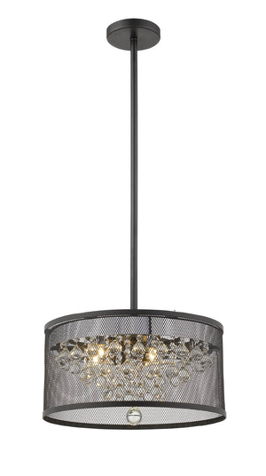 Bethel Black Chandelier in Metal & Crystal