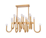 Bethel Gold Chandelier in Metal & Glass