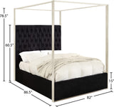 Porter Velvet / Engineered Wood / Metal / Foam Contemporary Black Velvet King Bed - 82" W x 86.5" D x 78.5" H
