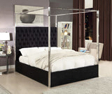 Porter Velvet / Engineered Wood / Metal / Foam Contemporary Black Velvet Queen Bed - 66.5" W x 86.5" D x 78.5" H