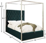 Porter Velvet / Engineered Wood / Metal / Foam Contemporary Green Velvet King Bed - 82" W x 86.5" D x 78.5" H