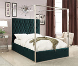 Porter Velvet / Engineered Wood / Metal / Foam Contemporary Green Velvet Queen Bed - 66.5" W x 86.5" D x 78.5" H