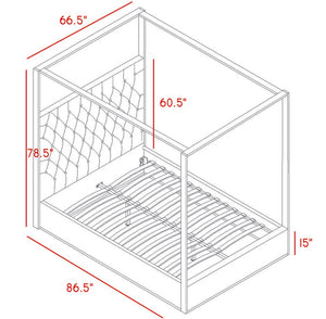 Porter Velvet / Engineered Wood / Metal / Foam Contemporary Green Velvet Queen Bed - 66.5" W x 86.5" D x 78.5" H