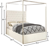 Porter Velvet / Engineered Wood / Metal / Foam Contemporary White Velvet Queen Bed - 66.5" W x 86.5" D x 78.5" H