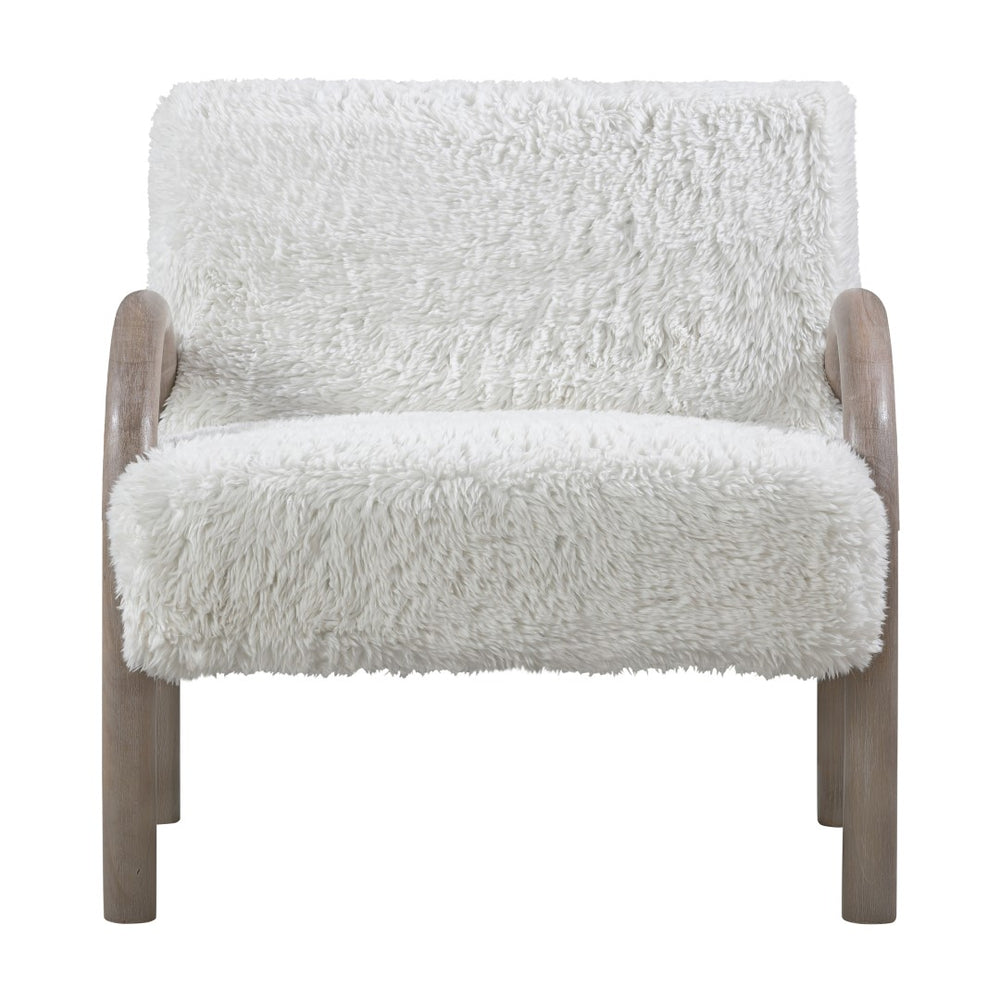 Union Home Princeton Boucle Chair White FSC Certified Oak Wood, Shearling
