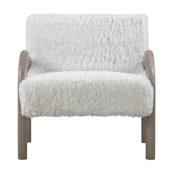 Union Home Princeton Boucle Chair White FSC Certified Oak Wood, Shearling