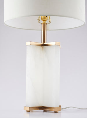 Bethel Elegant Gold & White Metal Table Lamp with Marble Base for Stylish Room Illumination