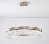 Bethel Gold LED Chandelier in Stainless Steel & Crystal