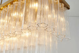 Bethel Satin Brass Chandelier in Metal & Glass