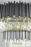 Bethel Satin Nickel Chandelier in Stainless Steel & Crystal