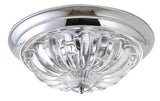 Bethel Chrome Flush Mount in Metal & Glass