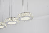 Bethel Chrome LED Island Lighting in Metal & Crystal