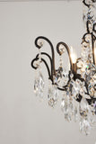 Bethel Matte Black Chandelier in Iron & Crystal & Glass