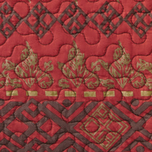 HiEnd Accents Rushmore Reversible Quilt Set QL1807-TW-OC Red, Brown Face and Back: 100% Cotton, Filling: 100% Polyester. 68x88x1