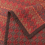 HiEnd Accents Rushmore Reversible Quilt Set QL1807-TW-OC Red, Brown Face and Back: 100% Cotton, Filling: 100% Polyester. 68x88x1