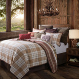 HiEnd Accents Bear Trail Reversible Quilt Set QL1815-TW-OC Red, White, Tan Face: 100% Cotton. Back: 100% Cotton. Filling: 100% polyester 68x88x1