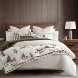 HiEnd Accents White Pine Reversible Quilt Set QL2239-FQ-WH White Face and Back: 100% cotton; Fill: 100% polyester 92 x 96