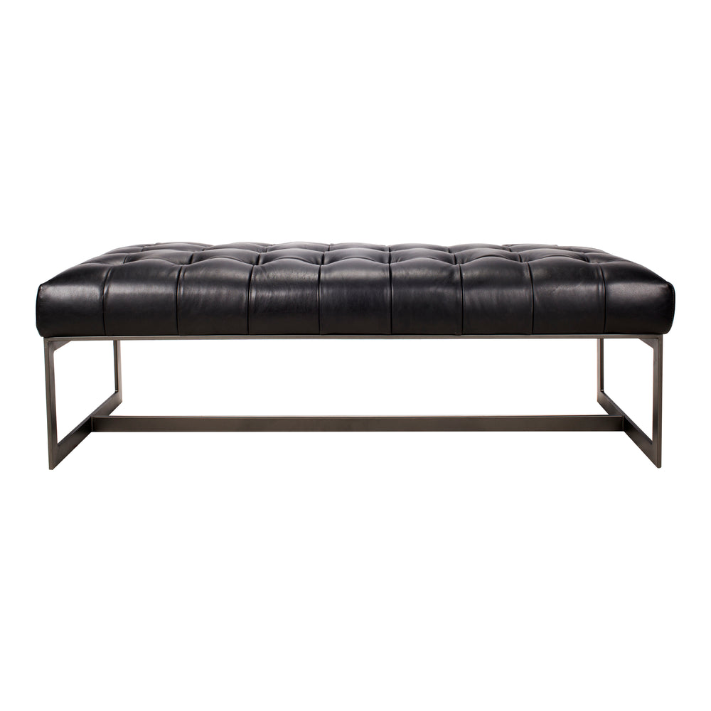 Moe's Home Wyatt Leather Bench Black