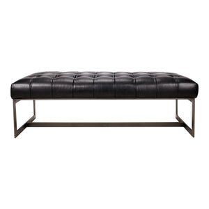 Moe's Home Wyatt Leather Bench Black