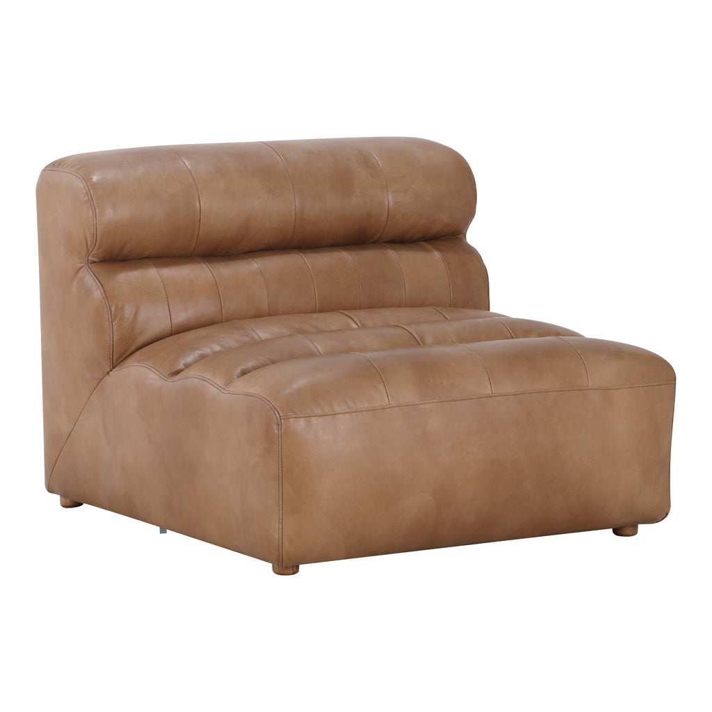 Moe's Home Ramsay Leather Slipper Chair Tan