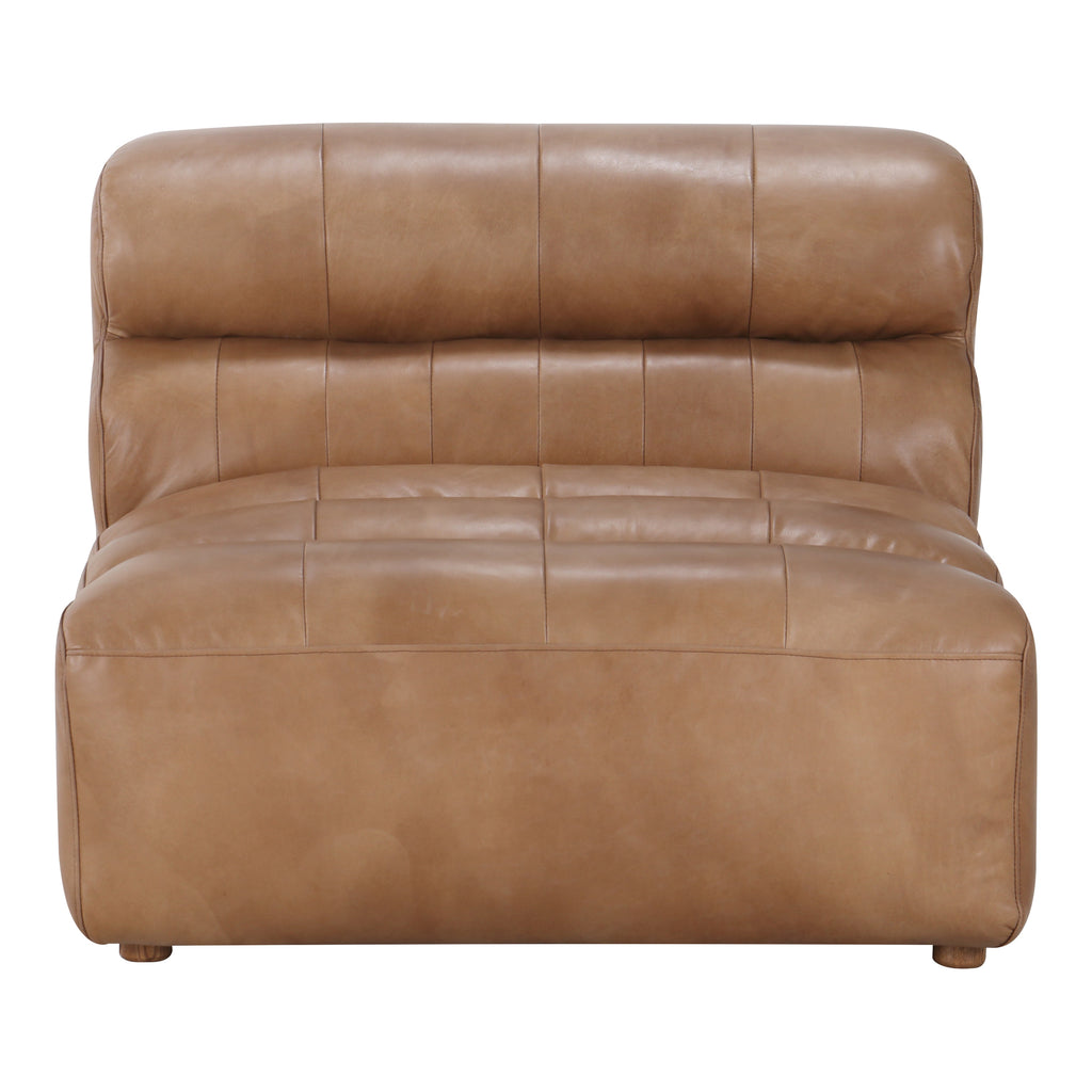 Moe's Home Ramsay Leather Slipper Chair Tan