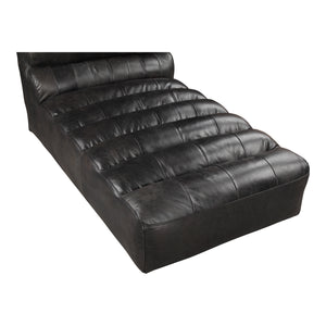 Ramsay Leather Chaise Antique Black
