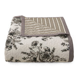 HiEnd Accents Lyla Reversible Floral Print Quilt Set QN1778-TW-BK White, Brown Quilt - Face and Back: 100% cotton; Fill: 100% polyester. Pillow Sham - 100% cotton. 68x88x1
