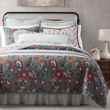 HiEnd Accents Abbie Western Paisley Reversible Quilt Set QN2111-FQ-TL Teal Face: 100% Cotton. Back: 100% Cotton. Filling: 100% polyester 92x96x1