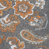 HiEnd Accents Abbie Western Paisley Reversible Quilt Set QN2111-TW-GY Gray Face: 100% Cotton. Back: 100% Cotton. Filling: 100% polyester 68x88x1