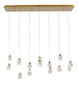 Bethel Gold LED Island Lighting in Metal & Crystal