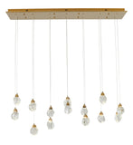 Bethel Gold LED Island Lighting in Metal & Crystal