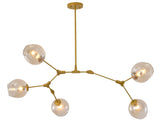 Bethel Gold Chandelier in Metal & Glass