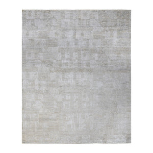 AMER Rugs Quartz QUA-1 Hand-Knotted Geometric Modern & Contemporary Area Rug Ivory 10' x 14'