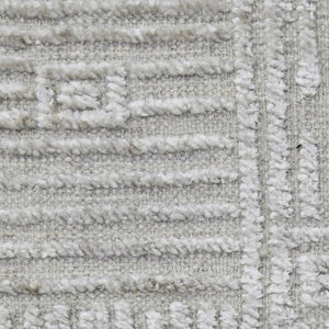 AMER Rugs Quartz QUA-1 Hand-Knotted Geometric Modern & Contemporary Area Rug Ivory 10' x 14'