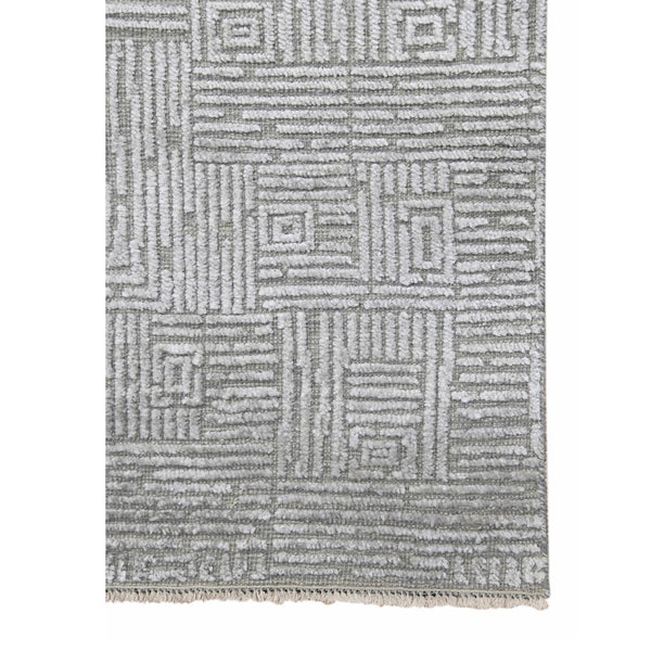 AMER Rugs Quartz QUA-2 Hand-Knotted Geometric Modern & Contemporary Area Rug Silver 10' x 14'