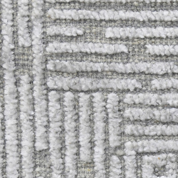 AMER Rugs Quartz QUA-2 Hand-Knotted Geometric Modern & Contemporary Area Rug Silver 10' x 14'