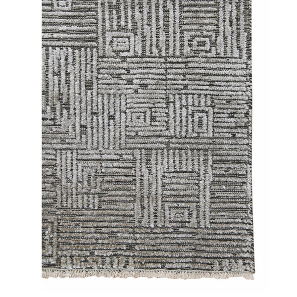 AMER Rugs Quartz QUA-4 Hand-Knotted Geometric Modern & Contemporary Area Rug Smoke 10' x 14'