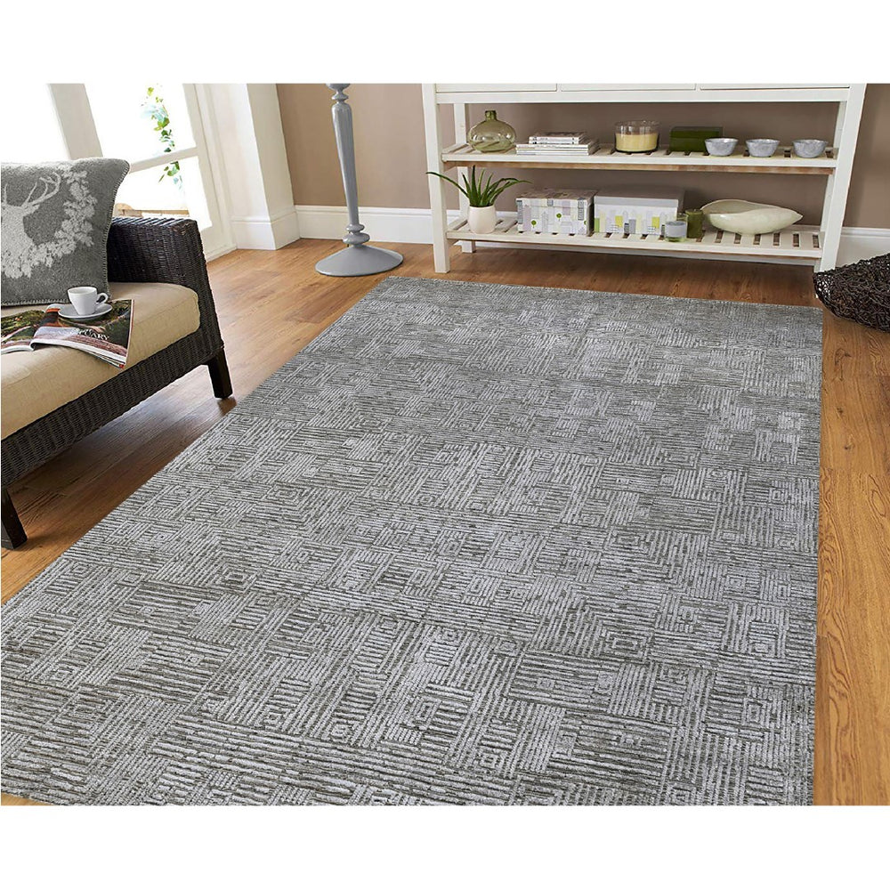 AMER Rugs Quartz QUA-4 Hand-Knotted Geometric Modern & Contemporary Area Rug Smoke 10' x 14'