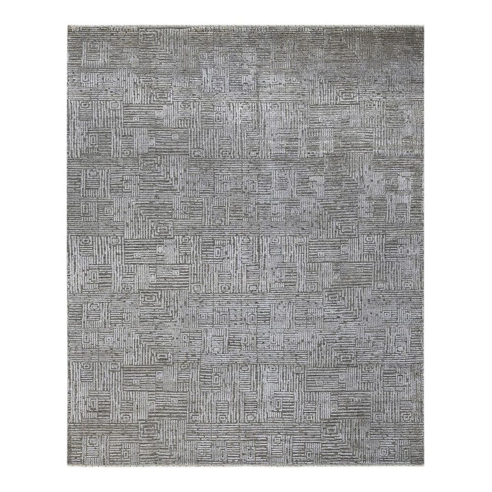 AMER Rugs Quartz QUA-4 Hand-Knotted Geometric Modern & Contemporary Area Rug Smoke 10' x 14'