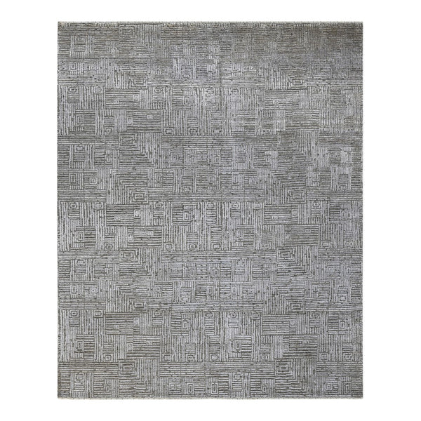 AMER Rugs Quartz QUA-4 Hand-Knotted Geometric Modern & Contemporary Area Rug Smoke 10' x 14'