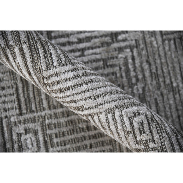 AMER Rugs Quartz QUA-4 Hand-Knotted Geometric Modern & Contemporary Area Rug Smoke 10' x 14'