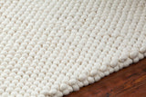Chandra Rugs Quina 100% Wool Hand-Woven Contemporary Shag Rug White 9' x 13'